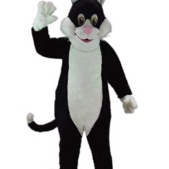 MaskUS Black Cartoon Cat Mascot Costume