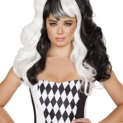 Roma Costume Accessories Black White Jester Wig