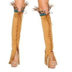 Roma Costume Lace Up Suede Leg Warmers