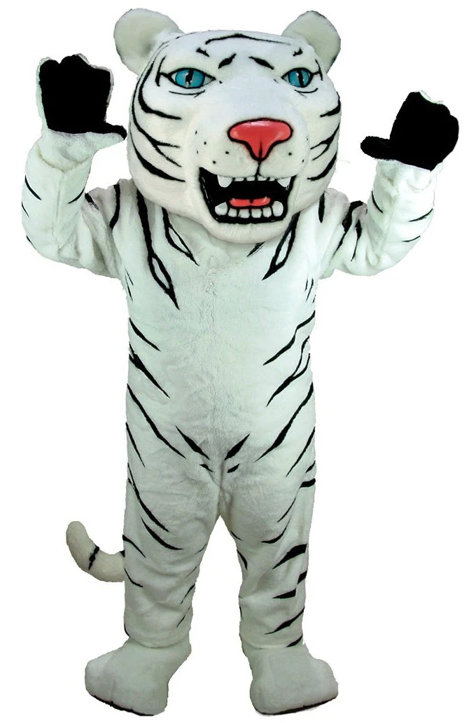 MaskUS Albino Tiger Mascot Costume (Thermolite) 3 MaskUS Albino Tiger Mascot Costume (Thermolite)