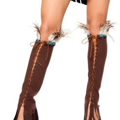 Roma Costume Lace Up Suede Leg Warmers