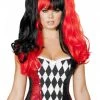 Roma Costume Black Red Jester Wig